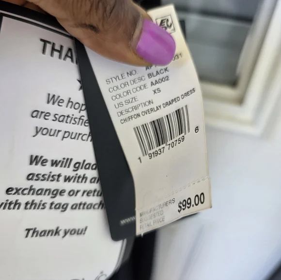 Adrianna Papell Women Black Chiffon Overlay Cocktail Dress XS Sheer NWT - Picture 11 of 13